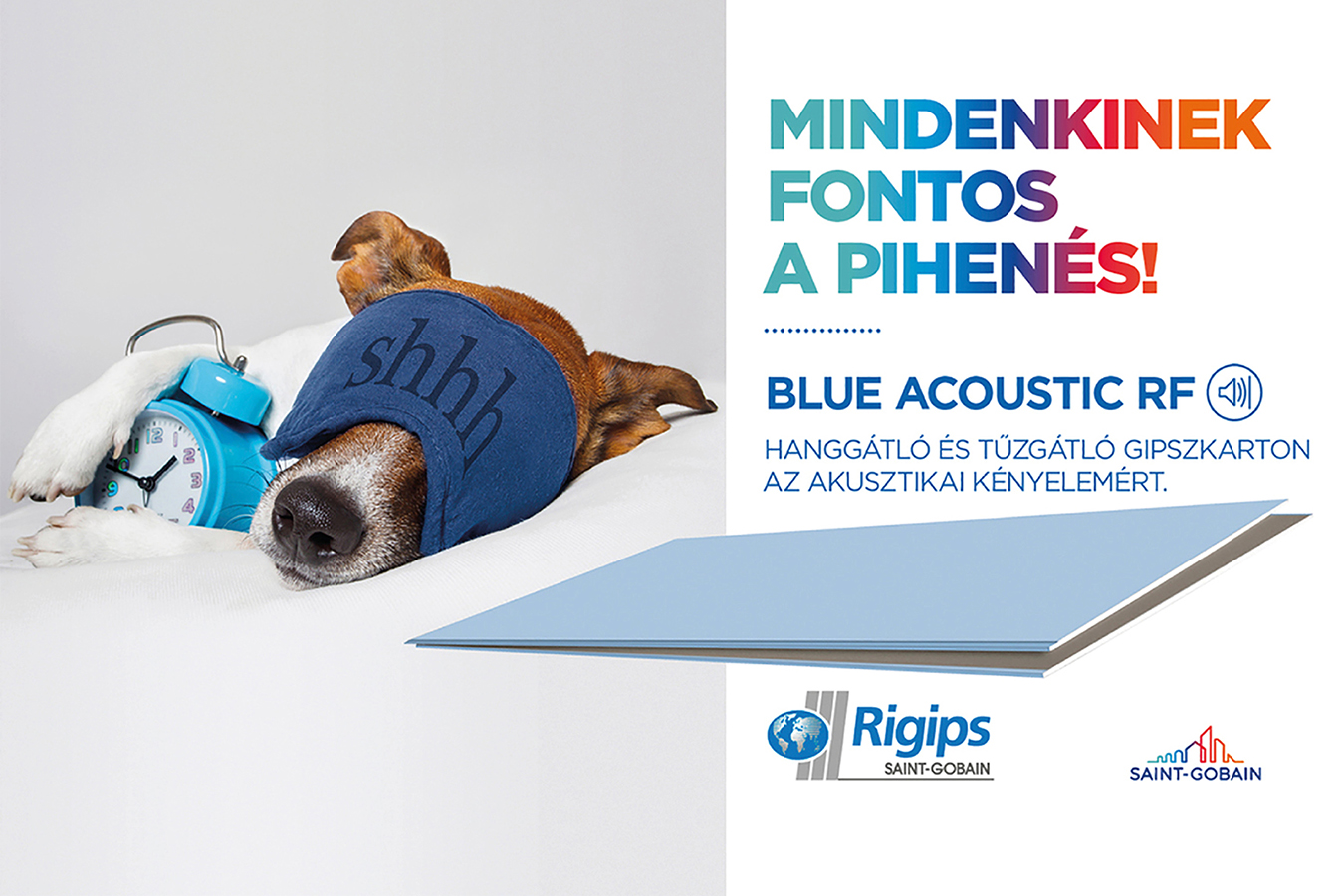 Blue Acoustic – hanggátló és tűzgátló gipszkarton