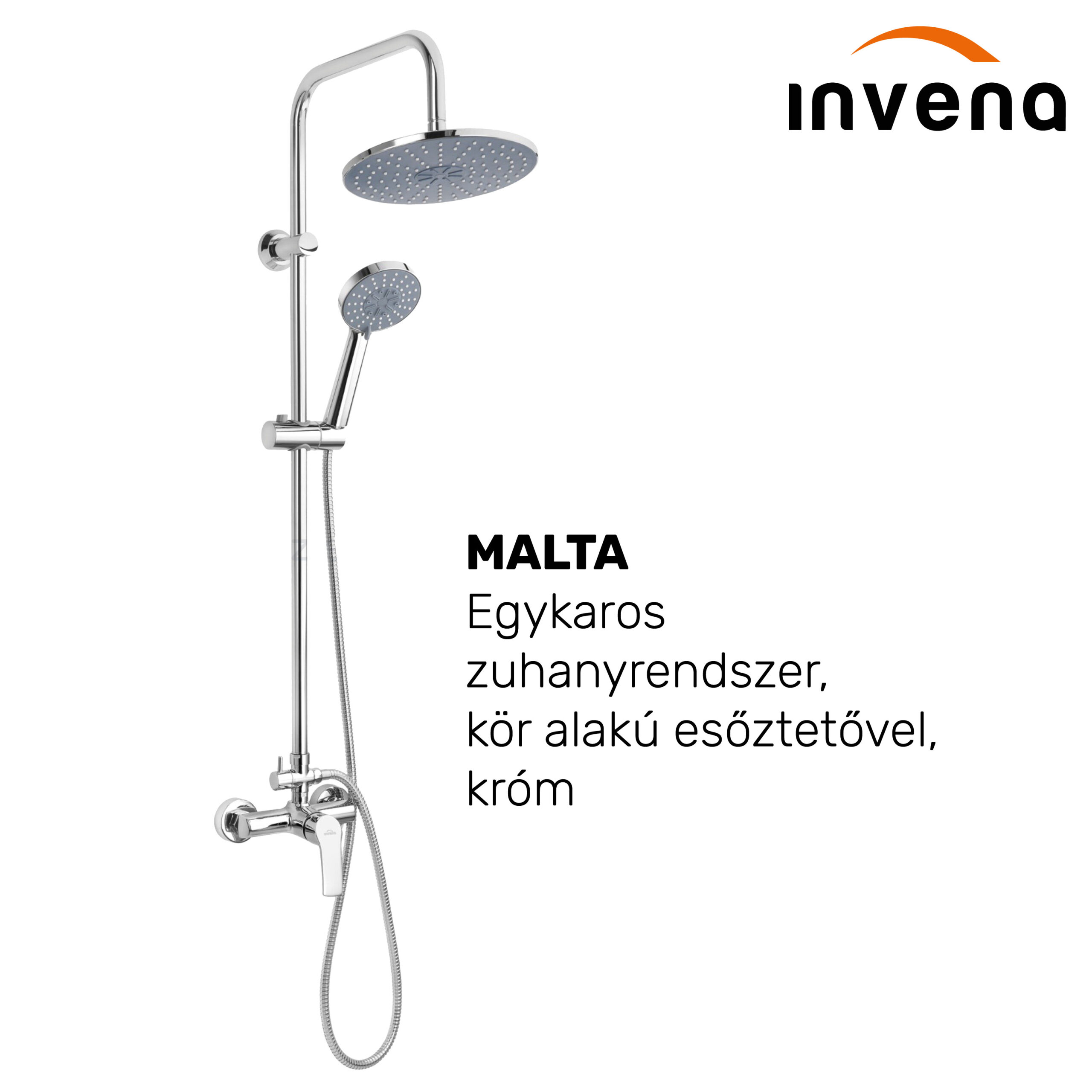 Invena - Malta zuhanyrendszer, króm