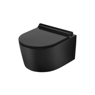 Uptrend RIVIERA BLACK rimless fali wc, matt fekete, soft close ülőkével
