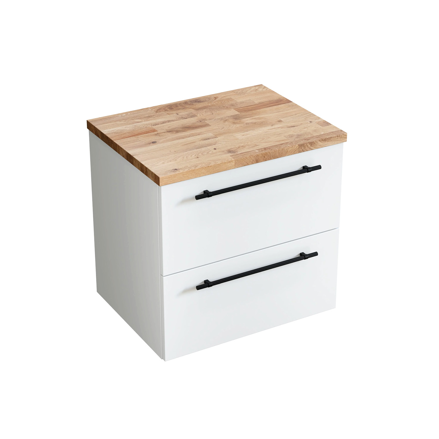 NAVA 60, 2 fiókos alsószekrény pulttal, fekete fogantyúval