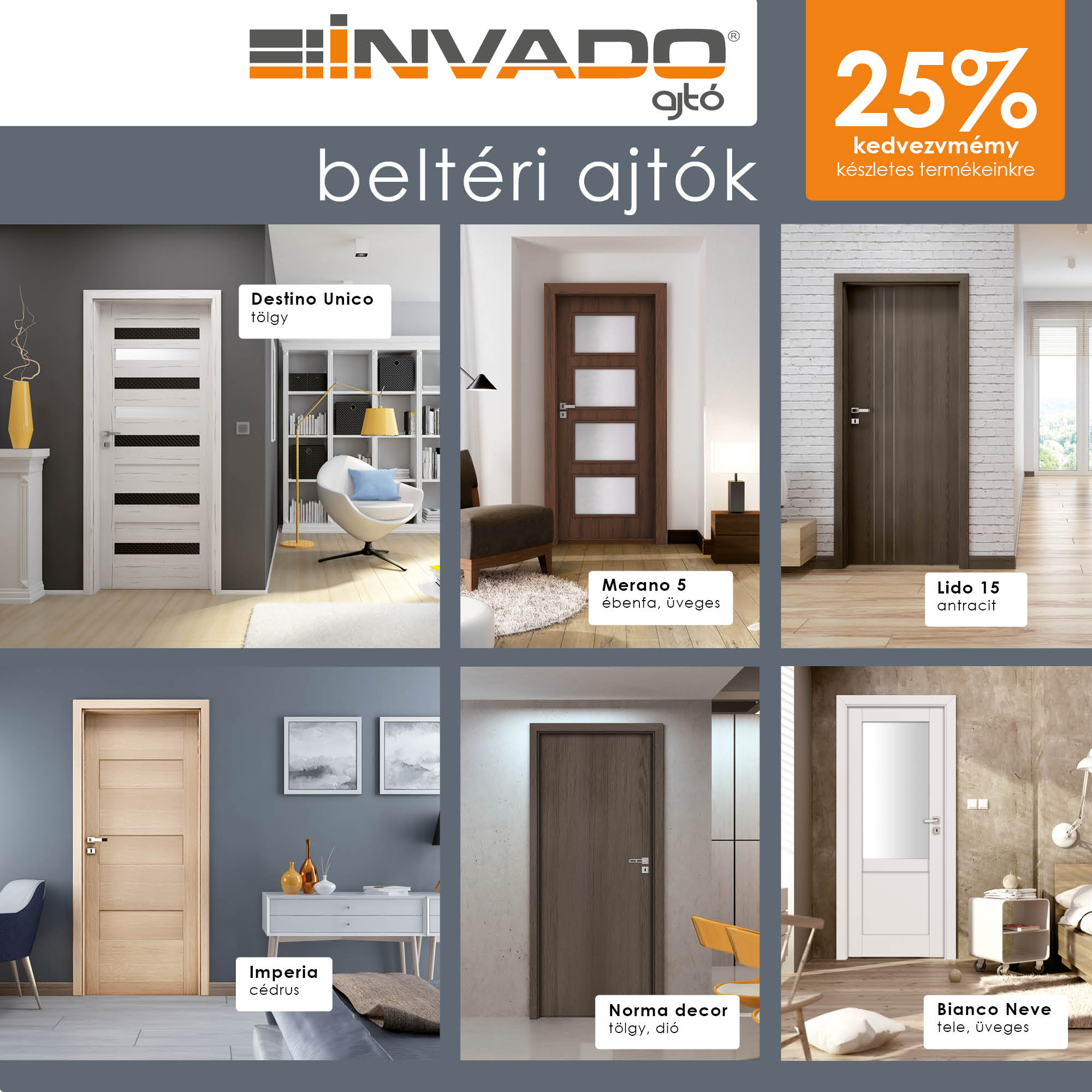 Invado beltéri ajtók 25% kedvezménnyel