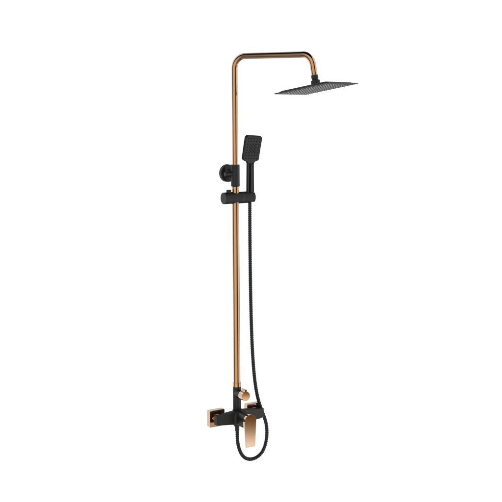 Invena - Midnight zuhanyrendszer, fekete-rosegold