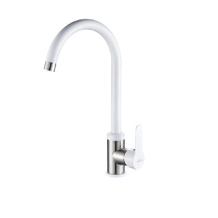 Invena Iron - álló mosogatócsaptelep, fehér/inox