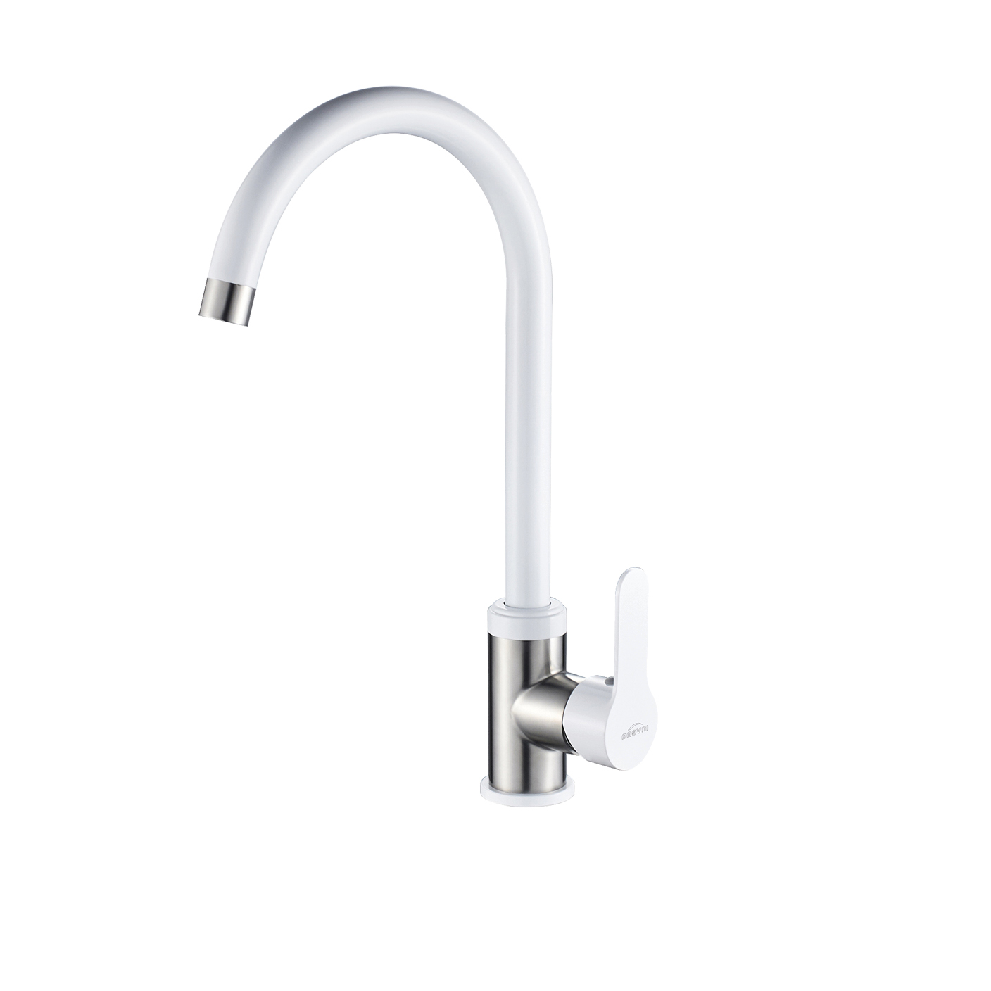 Invena Iron - álló mosogatócsaptelep, fehér/inox