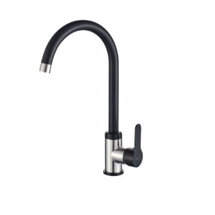 Invena Iron - álló mosogatócsaptelep, fekete/inox