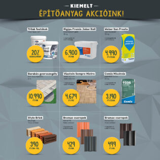Augusztusi kiemelt építőanyag akcióink!